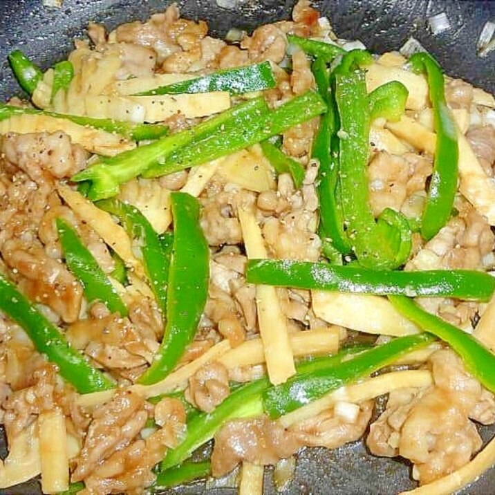 豚肉ピーマン筍で作る青椒肉絲